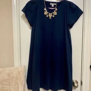 Dark navy dress - dress up or down. Xs